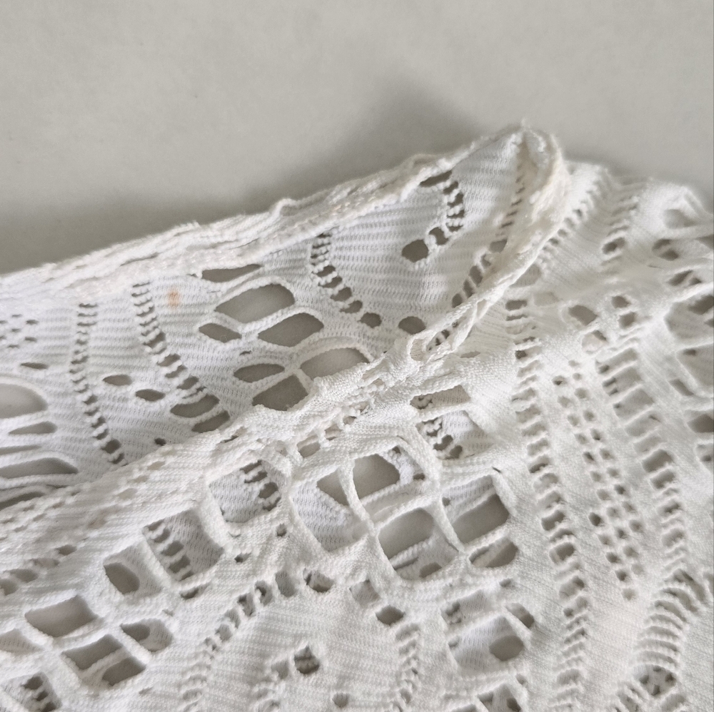 Pilyq White Lace Fringe Swim Cover-Up - Size XS/S - Picture 8 of 8